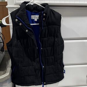 Merona Black and Blue Quilted Vest
